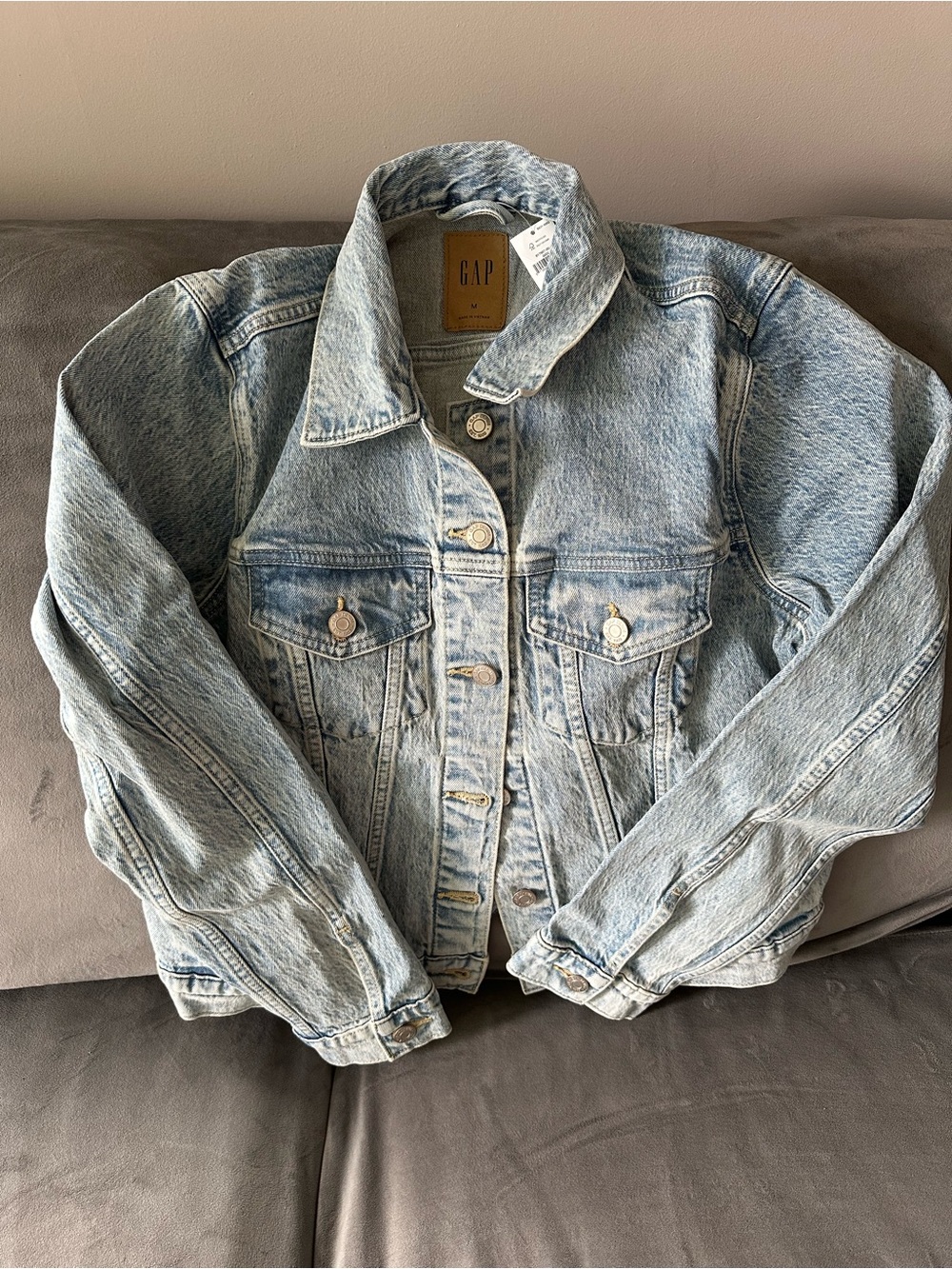 GAP Women's Light Wash Jean Jacket - Pale Blue